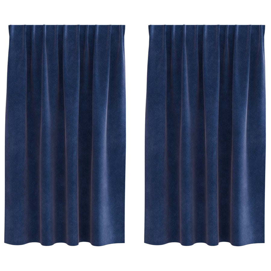Blackout Gordijnen Met Top Tape 2 Stuks E Velvet Donkerblauw 140 x 175 cm met ingenaaide tape