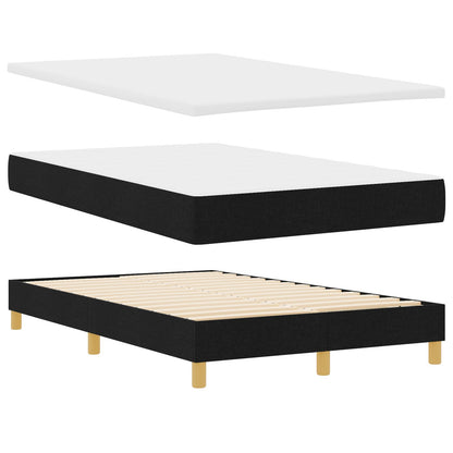 Boxspringbed Met Matras Stof Zwart 120 x 200 cm Knopen tufted