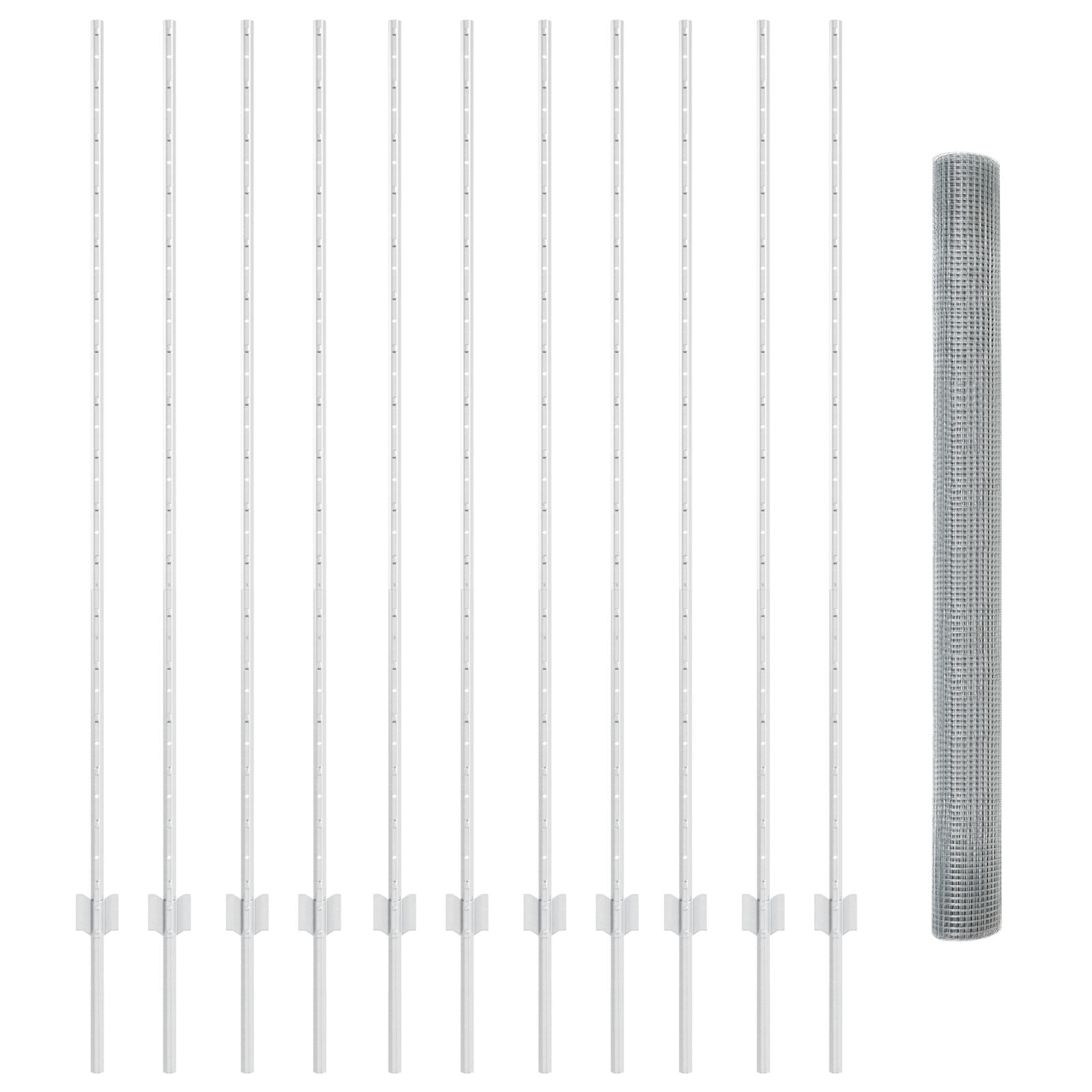 Gelast Draadhek met 22 U palen Zilver 1.6 x 25 m Staal