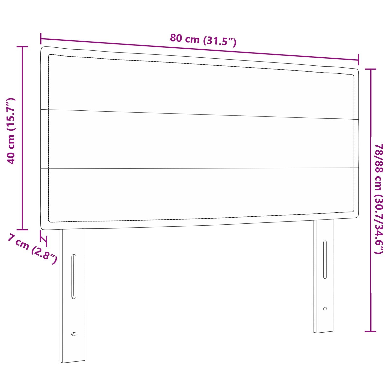 Hoofdbord Lijnenontwerp Stof Taupe 80 cm Laag hoofdbord