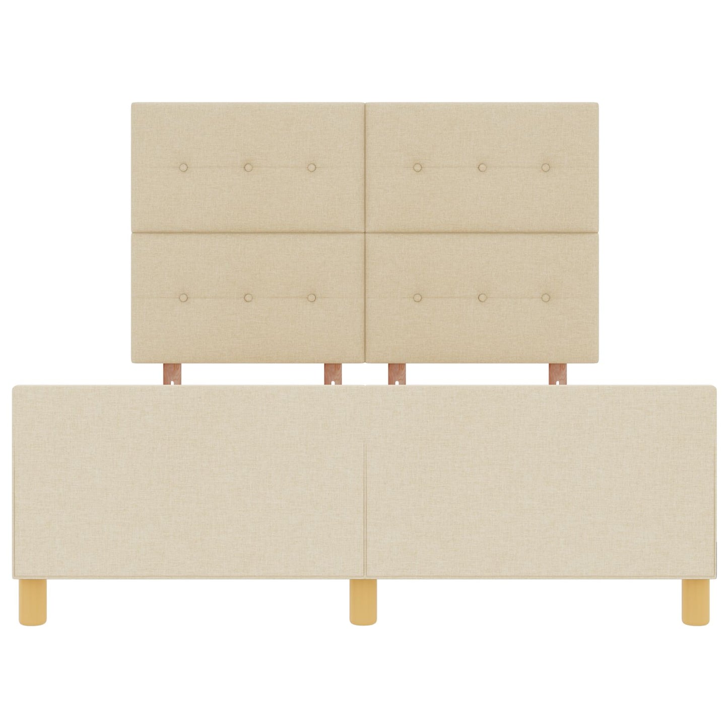 Bed Frame Crème 160X200 Cm Stof Crème