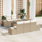 Loungeset poly rattan 6-delig beige