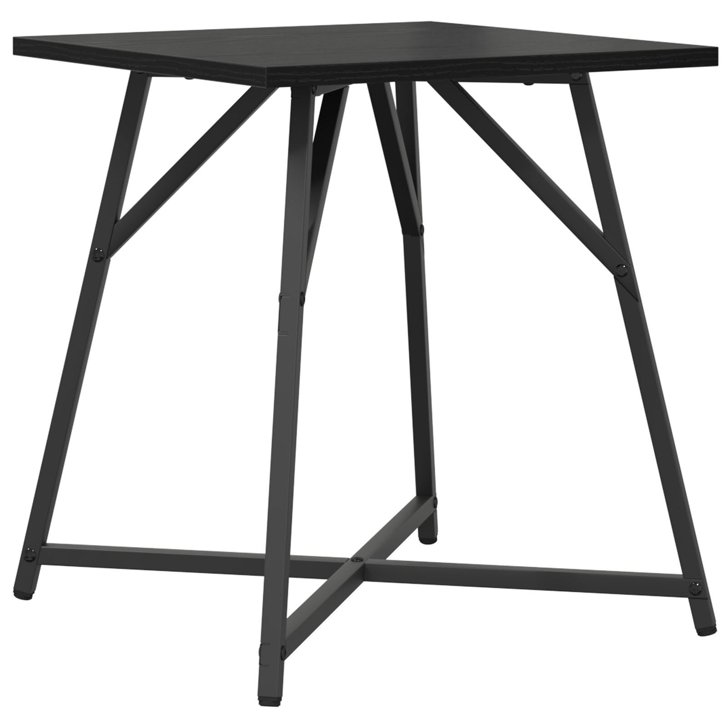 Bijzettafel Set Van 2 Hout En Metaal Zwart eiken