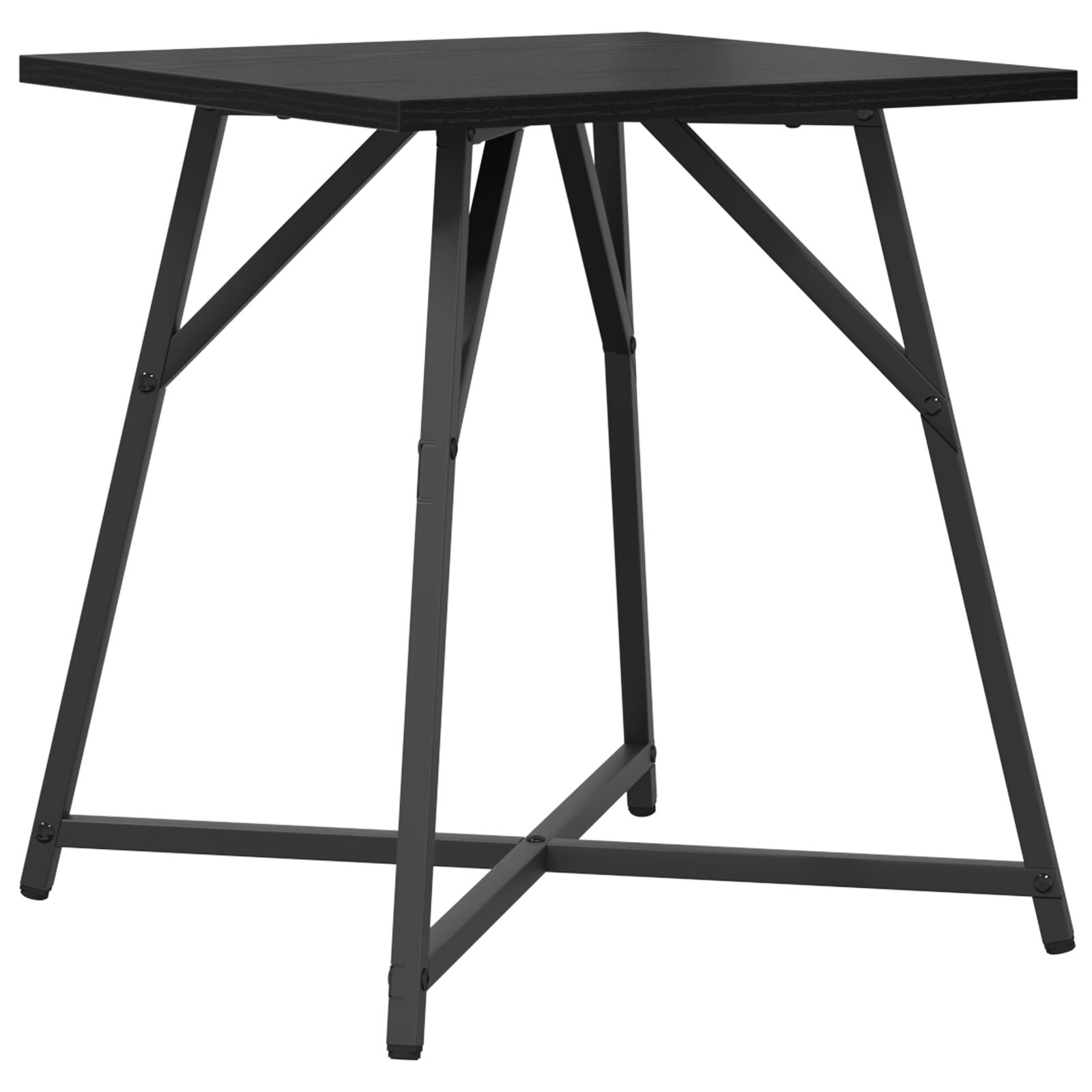 Bijzettafel Set Van 2 Hout En Metaal Zwart eiken