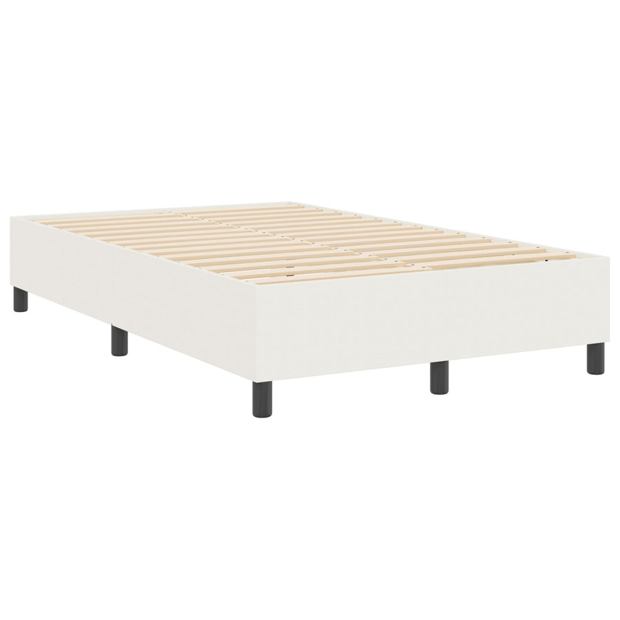 Boxspring Bed Klein Tweepersoons Corduroy Stof Crème 120 x 190 cm