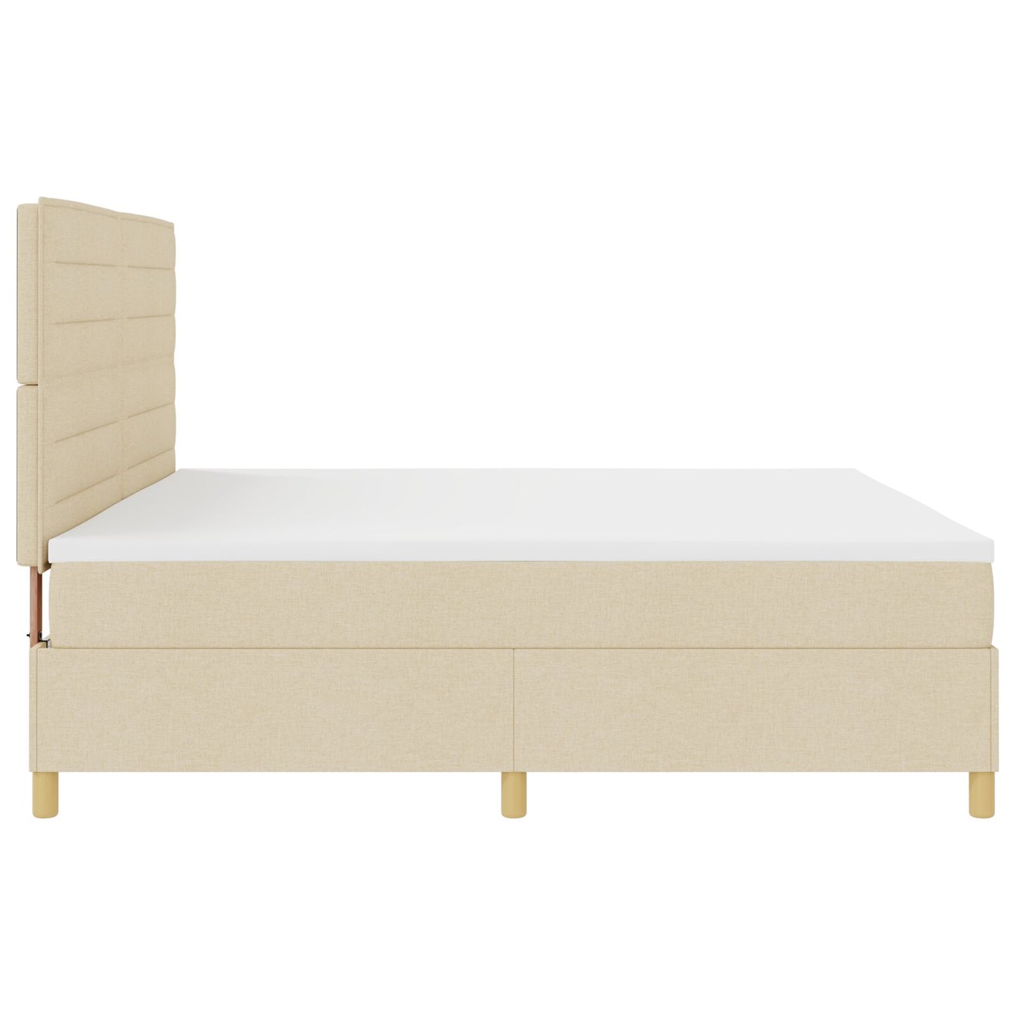 Boxspringbed Met Matras Crème 200X200 Cm Stof Blauw