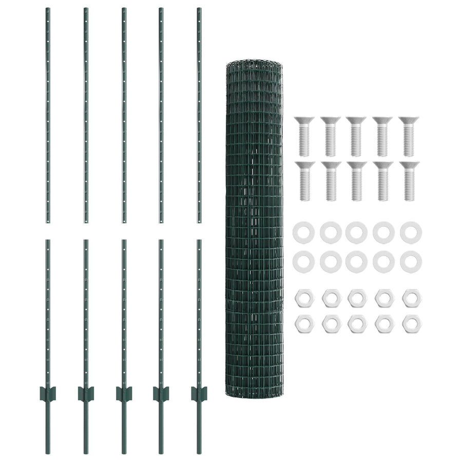 Euro Schutting Met 5 U-Palen Groen 1.5X10 M Staal