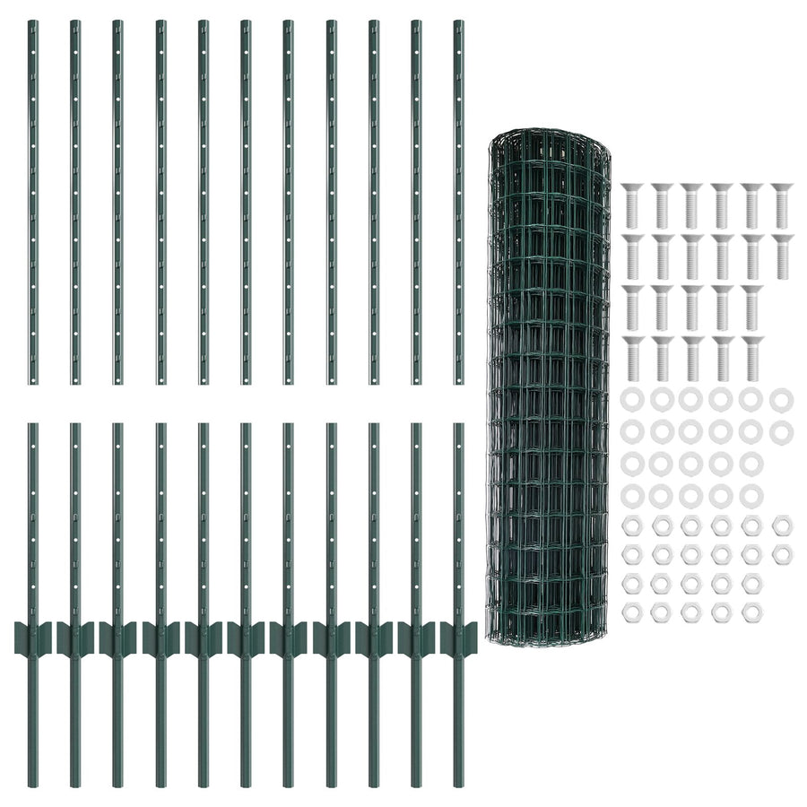 Euro Fence met 11 U Palen Groen 1x25 m Staal