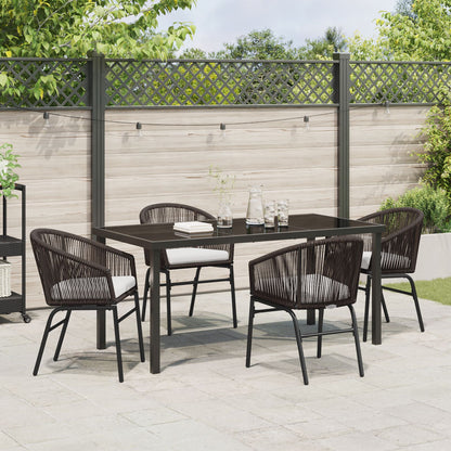 5-Delige Tuin Eetset Bruin Poly Riet