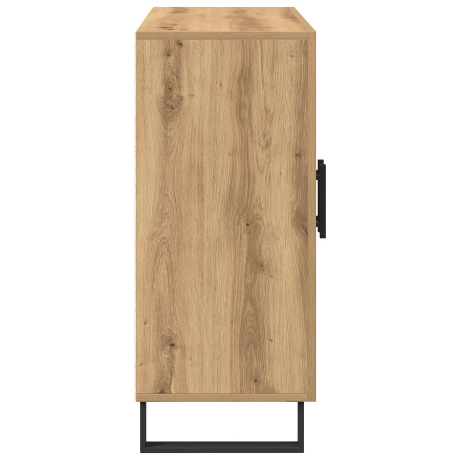 Dressoir Met 3 Deuren Artisan Eikenhout 90X34X80 Cm Gelaagd Hout