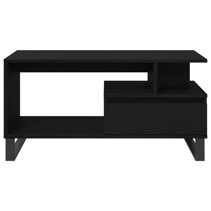 Salontafel 90X49X45 Cm Bewerkt Hout Zwart eiken