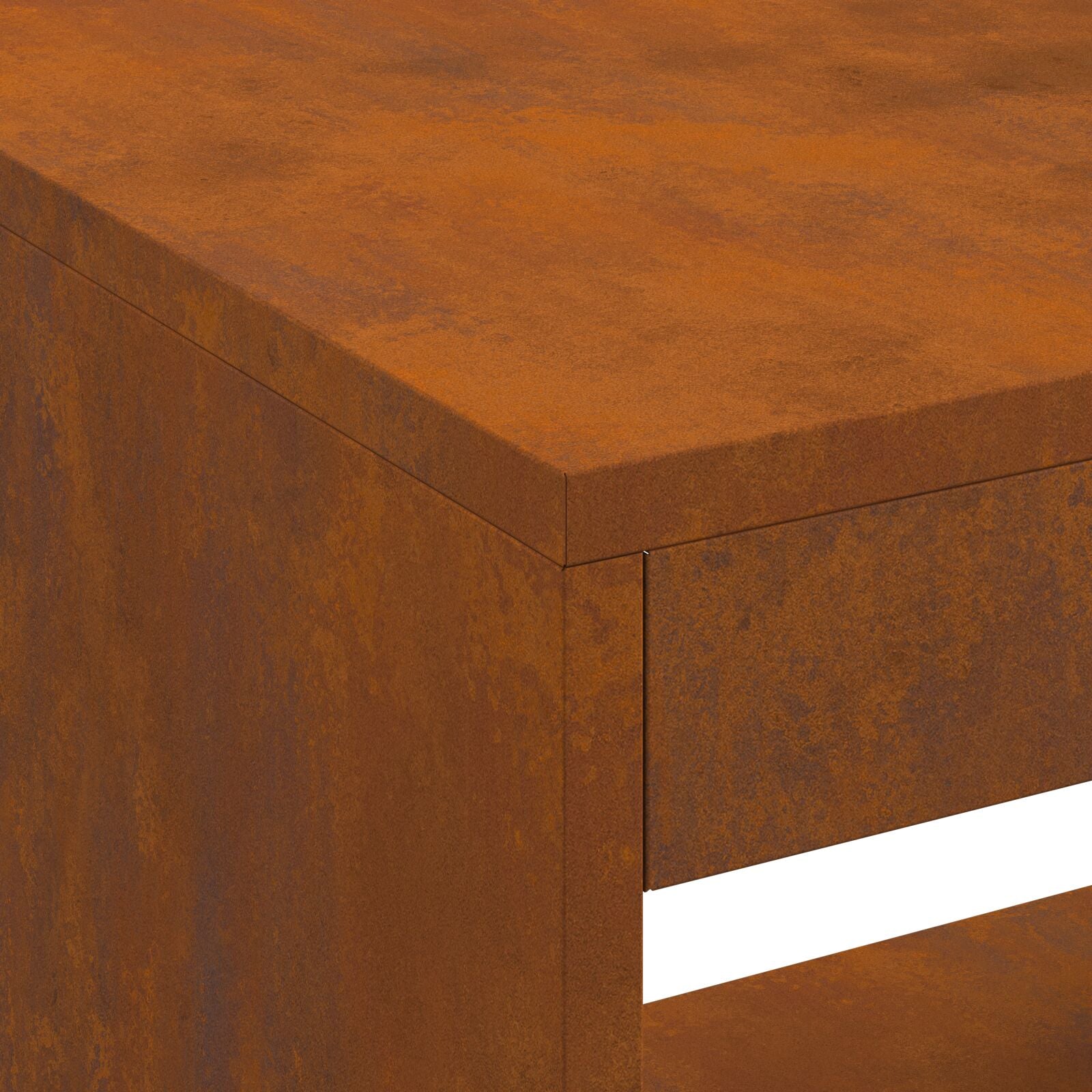 Vuurkorf Met Houtopslag 160X45X35 Cm Verweerd Staal Verweerd Staal/Bruin