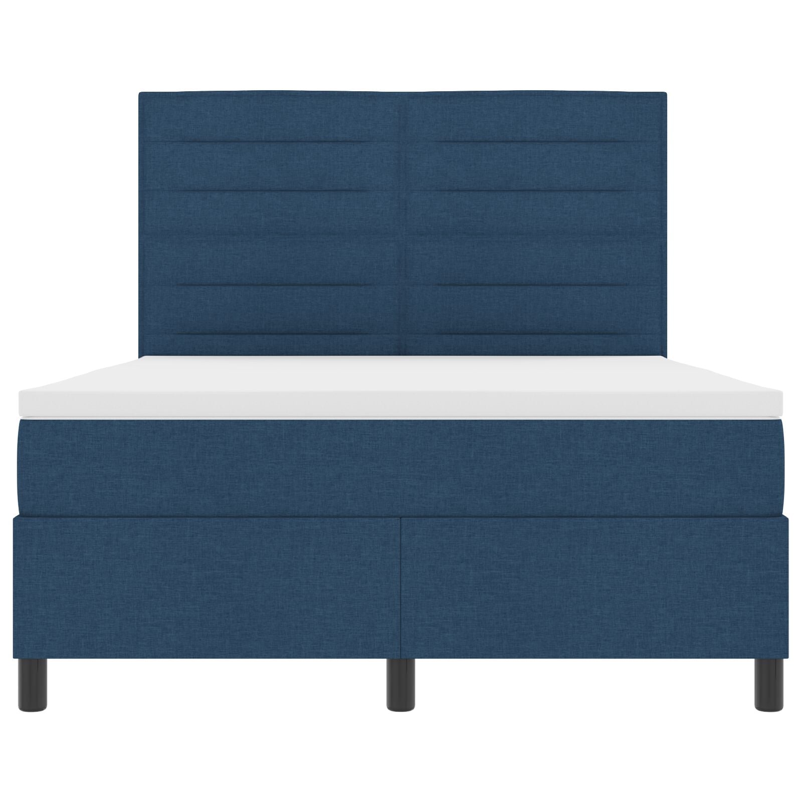 Boxspringbed Met Matras Stof Blauw 140 x 190 cm Lijnen ontwerp