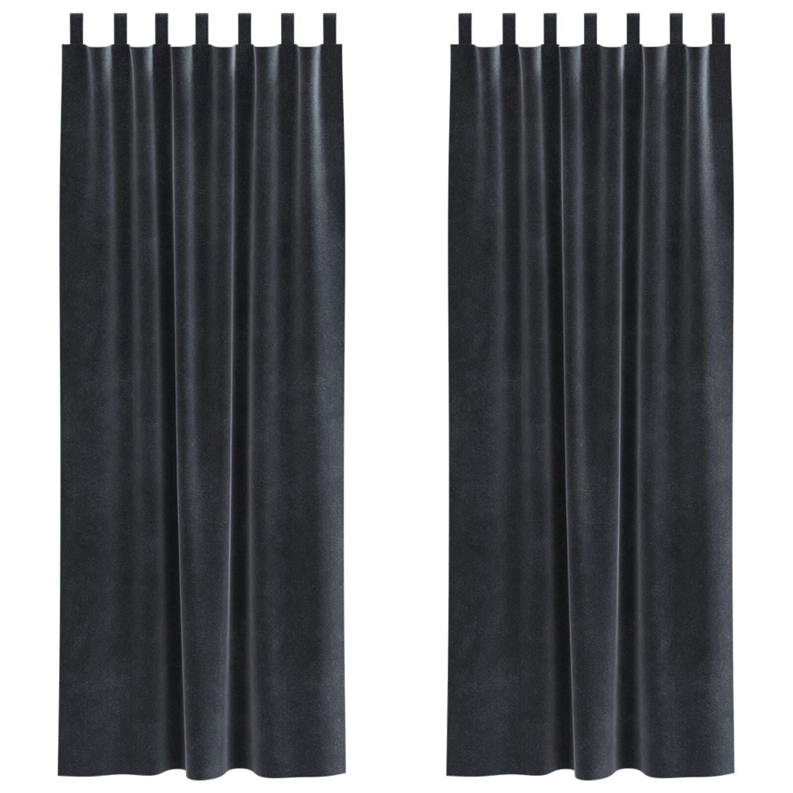 Zwart-Out Gordijnen 2 Stuks Fluweel Donkergrijs 140 x 225 cm met ophanglussen