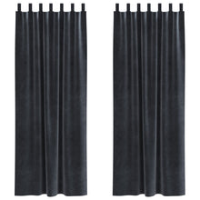 Zwart-Out Gordijnen 2 Stuks Fluweel Donkergrijs 140 x 225 cm met ophanglussen