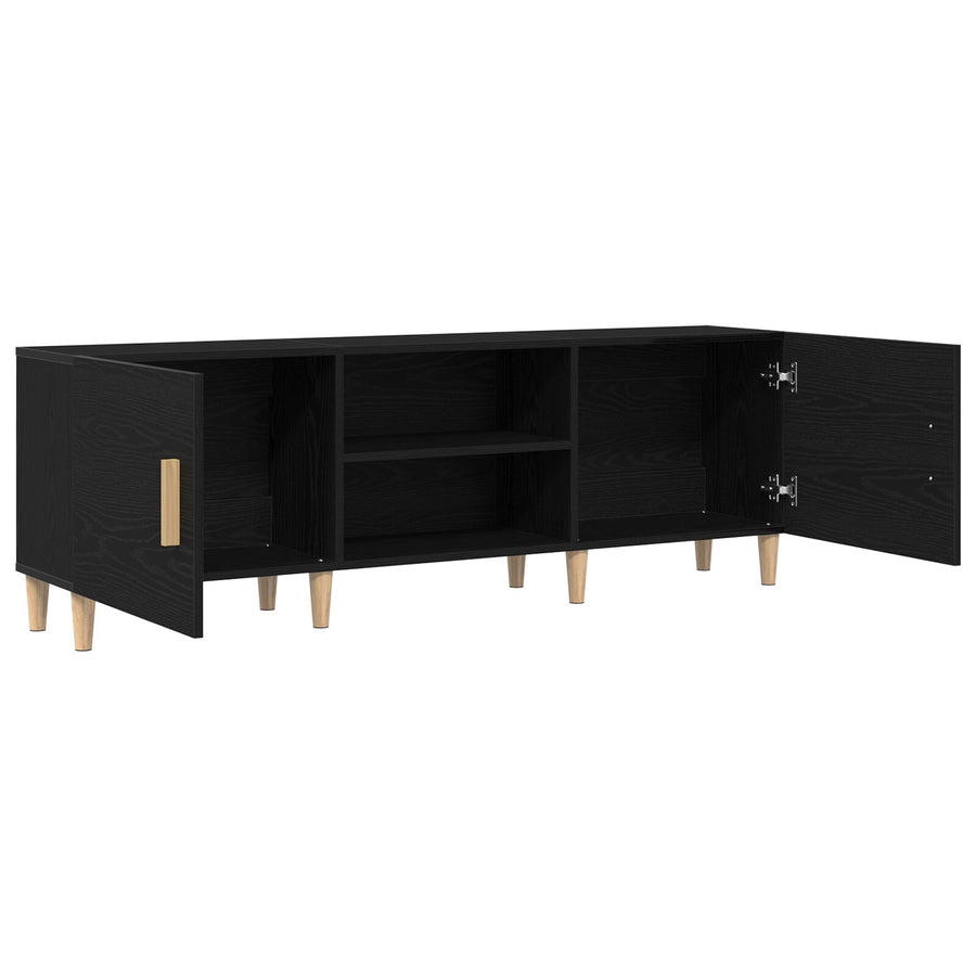 Tv-Meubel - Zwart Eiken, 150X30X50 Cm, Gemaakt Van Bewerkt Hout