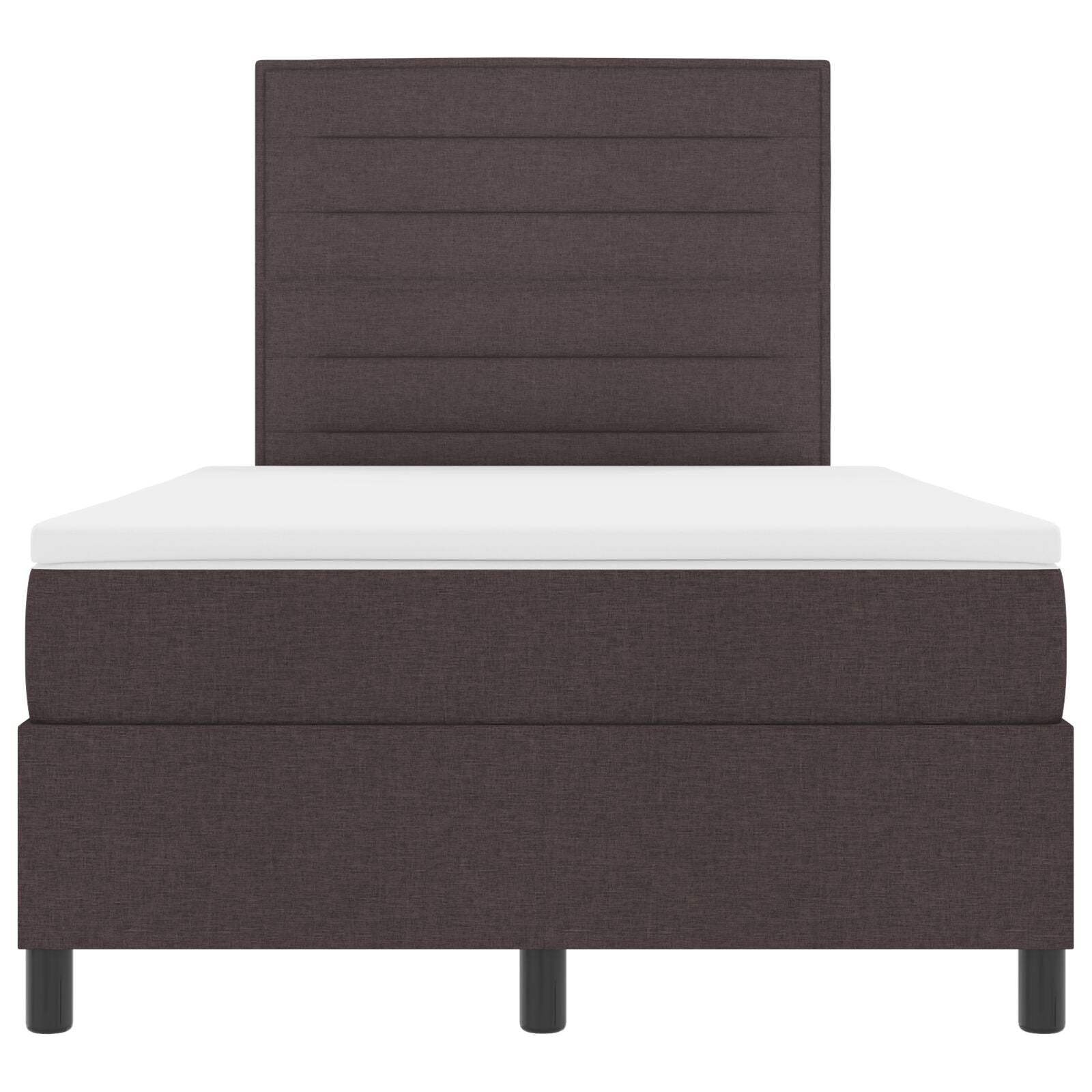 Boxspring Bed Met Matras Donkerbruin Klein Tweepersoons Bed Stof Blauw