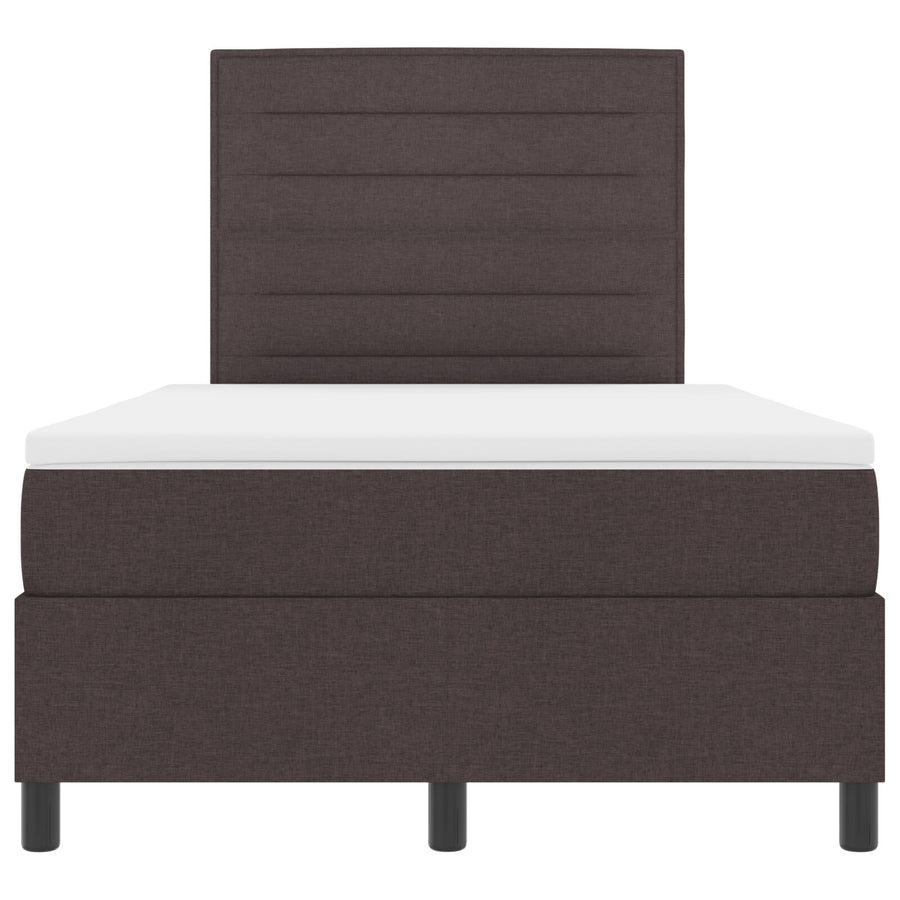 Boxspring Bed Met Matras Donkerbruin Klein Tweepersoons Bed Stof Blauw