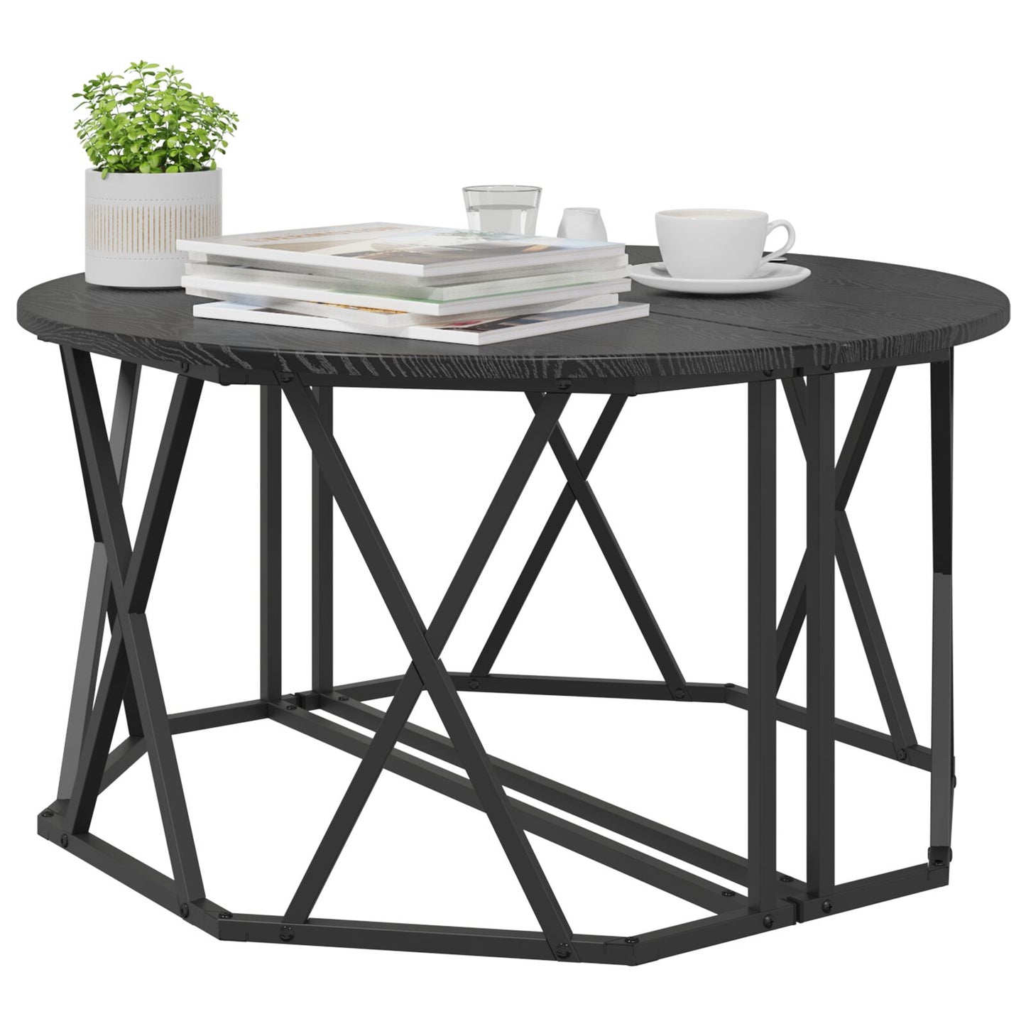 Salontafel 80X80X42 Cm Gelaagd Hout Zwart eiken