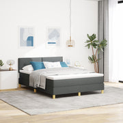 Box spring bed with mattress Dark grey 140 x 200 cm Fabric