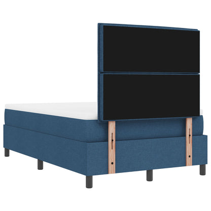 Boxspringbed Met Matras & Bank Stof Blauw 120 x 190 cm Lijnen ontwerp