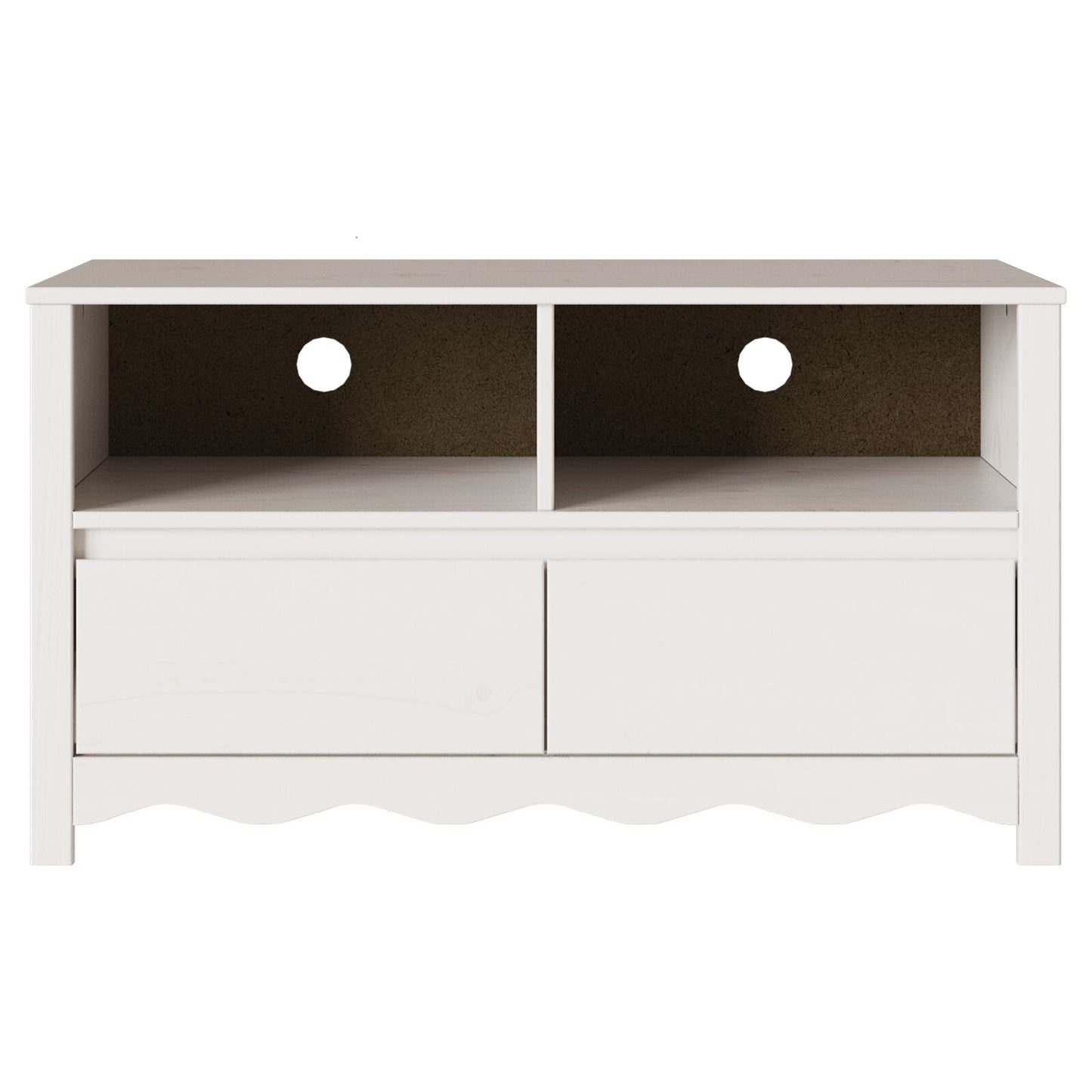 Tv-Kast ""Drammen"" 99X43X55 Cm Massief Hout Vuren Wit
