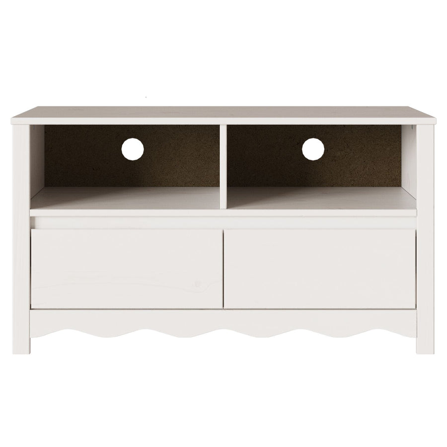 Tv-Kast ""Drammen"" 99X43X55 Cm Massief Hout Vuren Wit