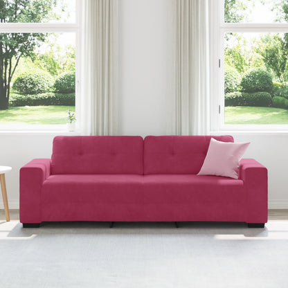 3-Zitsbank Fluweel Fluwelen Wijnrood 180 cm