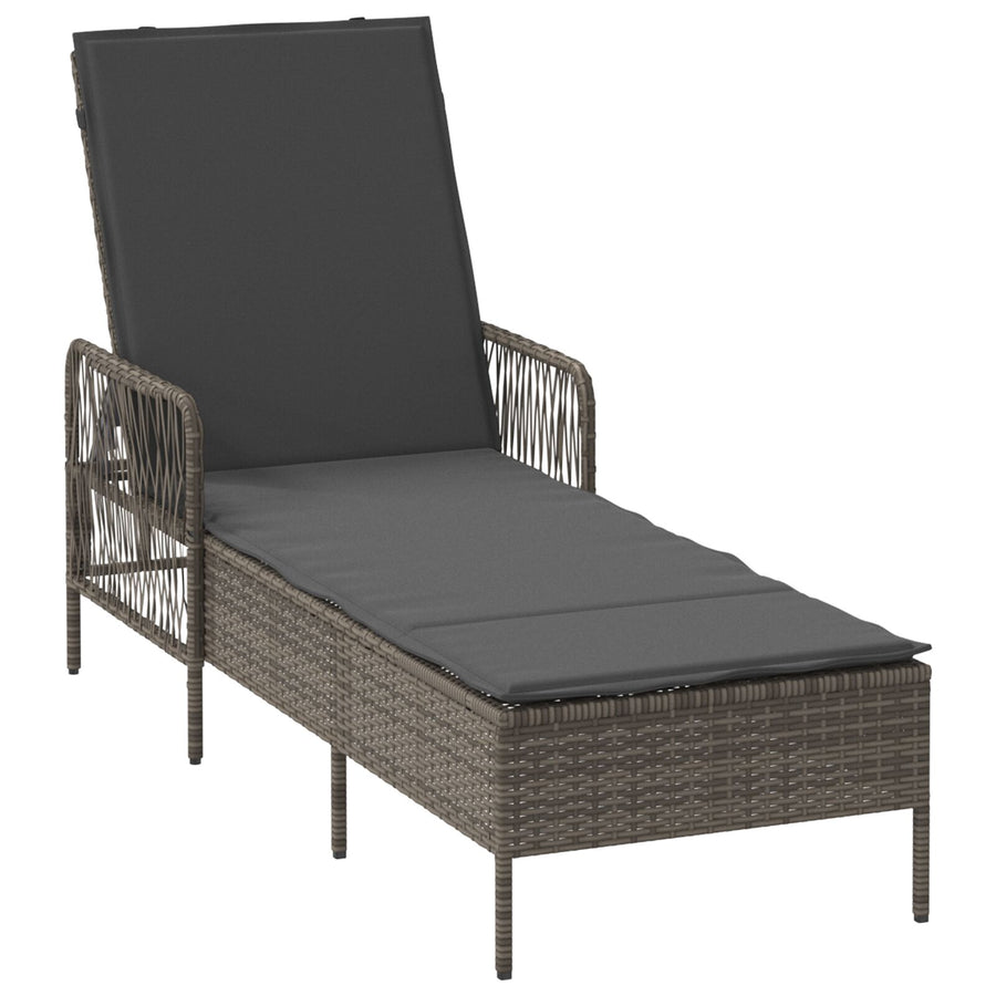 Zonnebank Set Set Van 3 Grijs En Donkergrijs Pe Rattan