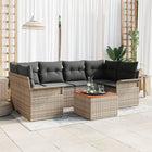 Garden Sofa Set with Cushion 7 pcs Grey poly rattan