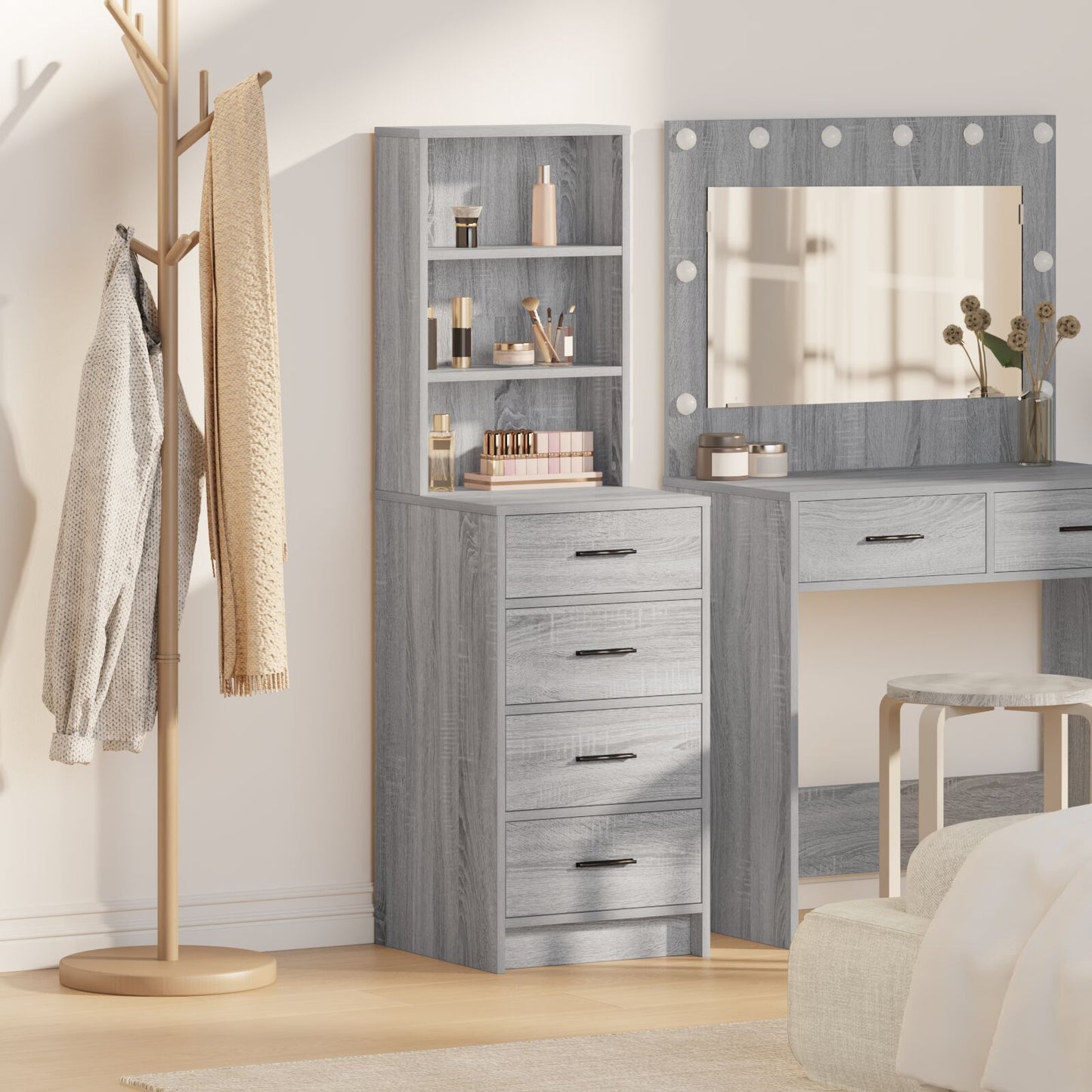 Highboard 40X41X135 Cm Bewerkt Hout Grijs sonoma