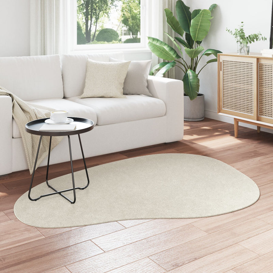 Vloerkleden Polyester Vloerkleden Overig Crème 120 x 170 cm Ovaal-Golfrand