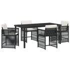 Tuinset poly rattan 4 personen zwart