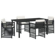 Tuinset poly rattan 4 personen zwart