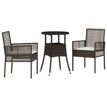 3-Delige Tuin Eettafelset Bruin Poly Rattan