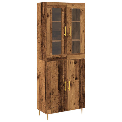 Hoogkast Oud Hout 69,5X34X180 Cm Kunststof Hout