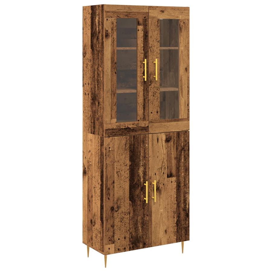 Hoogkast Oud Hout 69,5X34X180 Cm Kunststof Hout