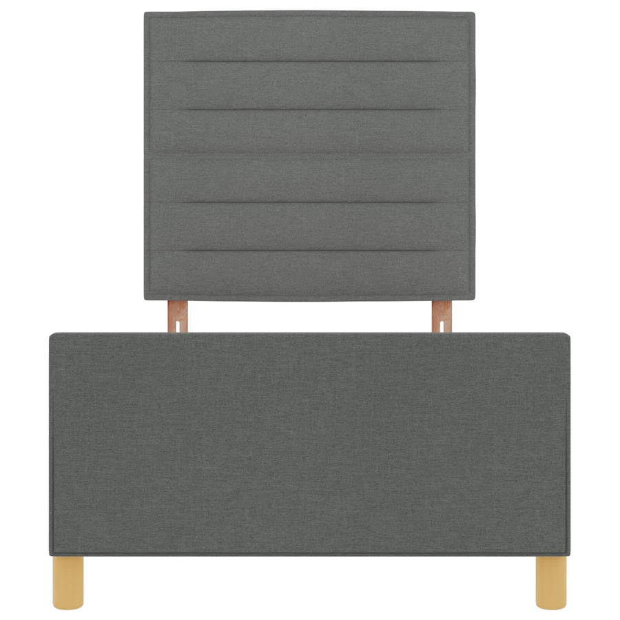 Bedframe Donkergrijs 80X200 Cm Stof Crème