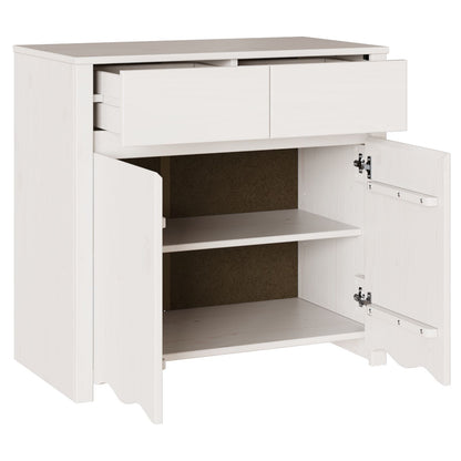 Dressoir ""Drammen"" 79X43X75,5 Cm Massief Hout Vuren Wit