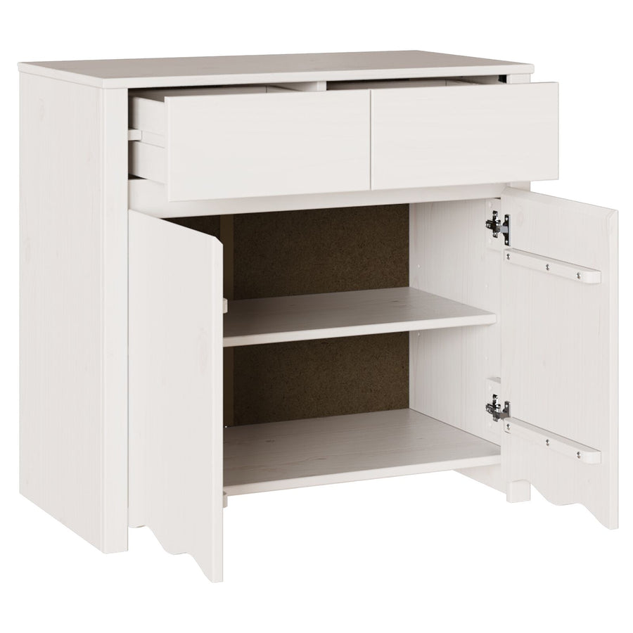Dressoir ""Drammen"" 79X43X75,5 Cm Massief Hout Vuren Wit