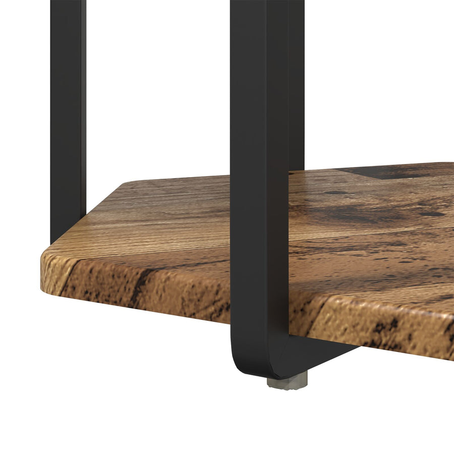 Bijzettafeltjes 2 Stuks Combinatie Van Hout En Metaal Oud Hout