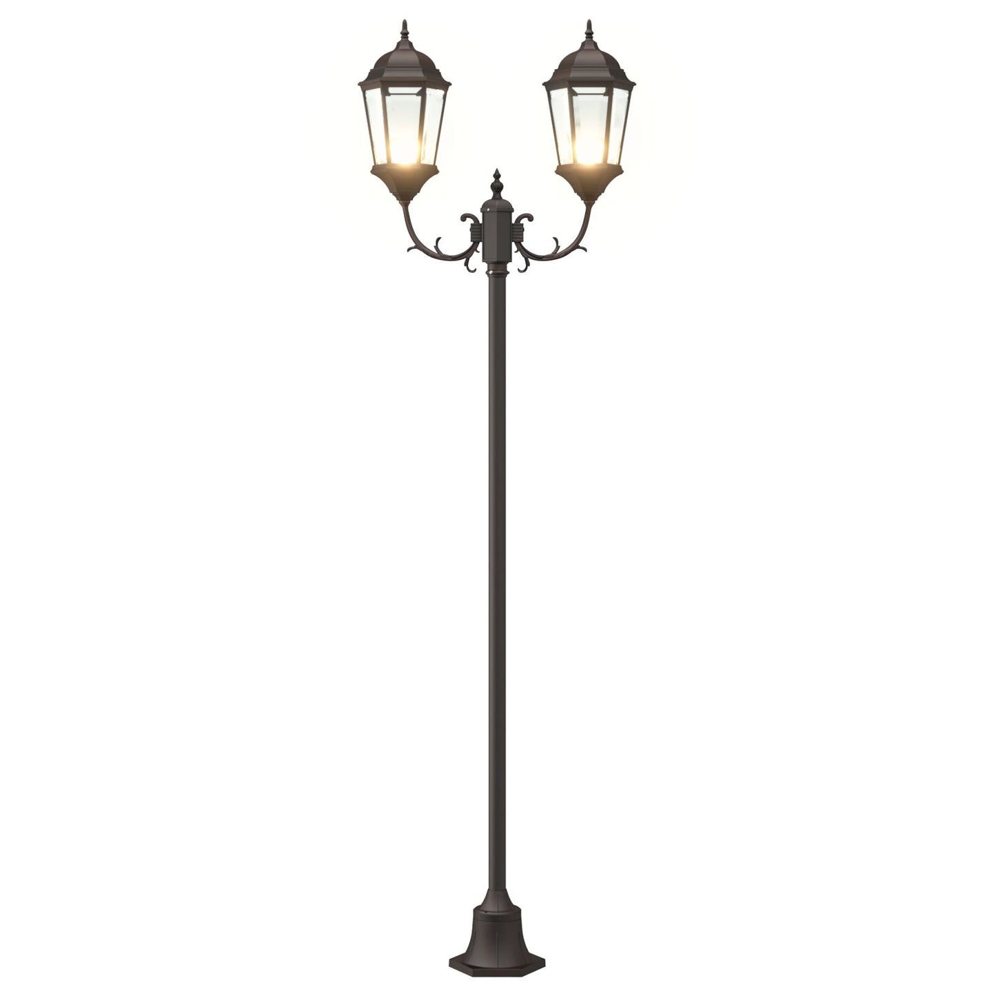 Tuinlichtpaal 2-Lamp E27 220 Cm Aluminium Brons