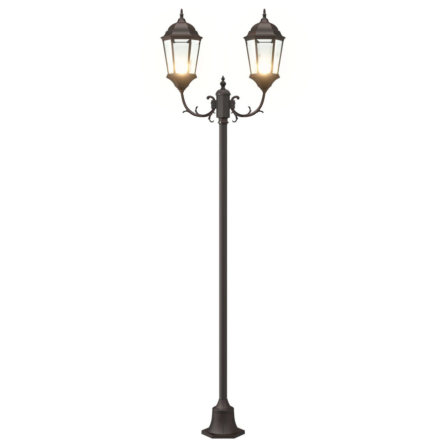 Tuinlichtpaal 2-Lamp E27 220 Cm Aluminium Brons