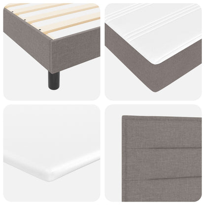 Bedframe Met Matras Lichtgrijs Stof 140 X 200 Cm Bedmatras Blauw