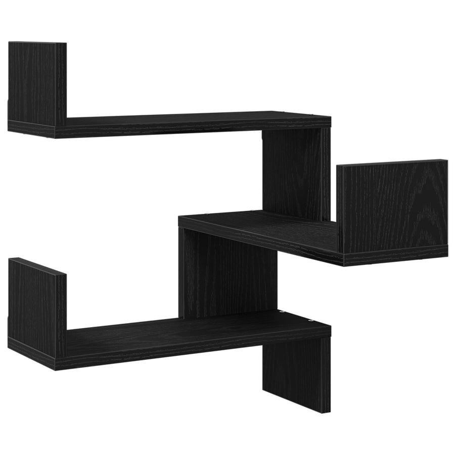 Muur Hoekplank Zwart Eiken 40X40X49,5 Cm Geperst Hout
