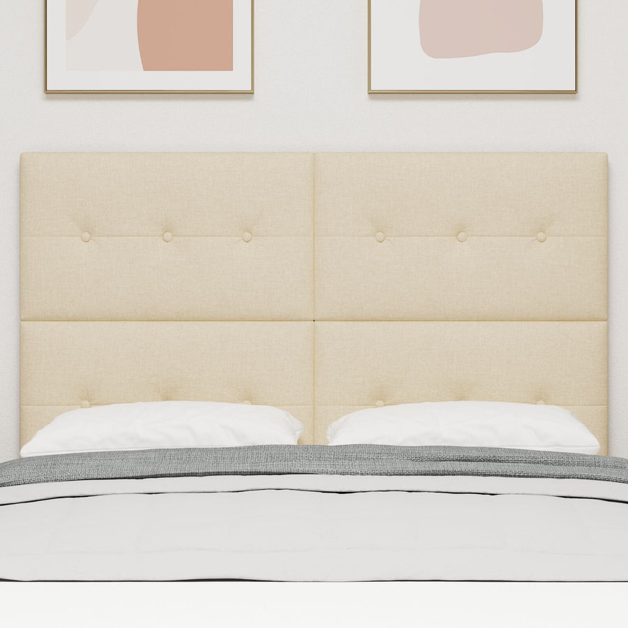 Hoofdbord Knopen Gequilt Crème 160 Cm Stof