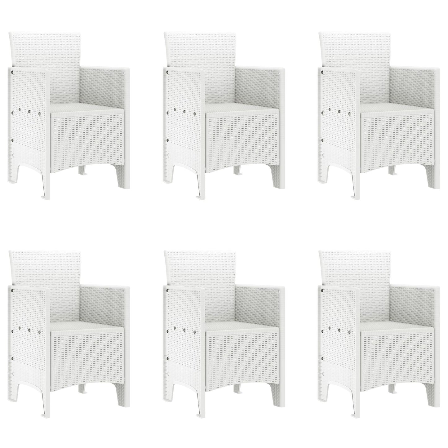 7-Delige Tuindining Set Wit Poly Rattan