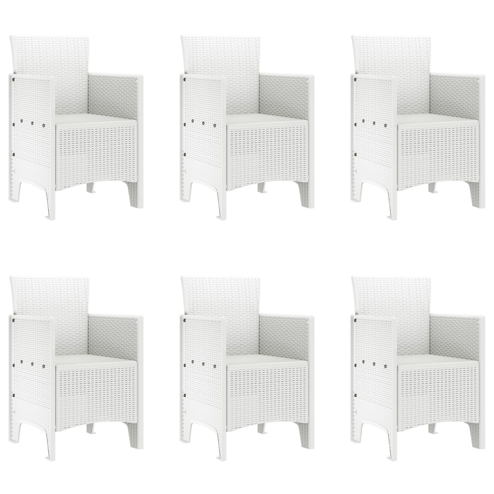7-Delige Tuindining Set Wit Poly Rattan