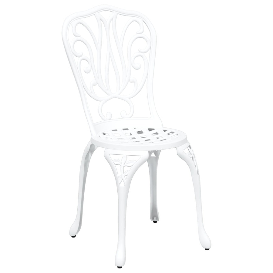3-Delige Bistro Set Voor In De Tuin - Te Gietaluminium Wit
