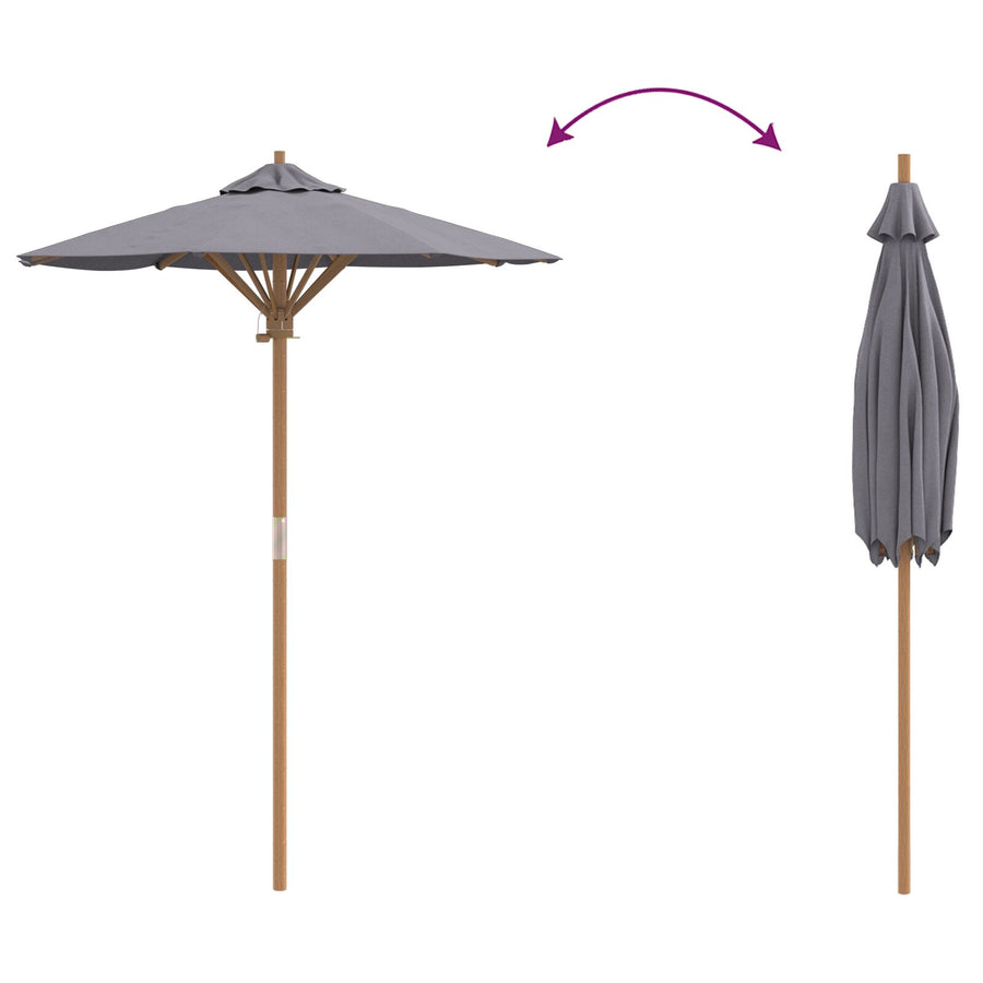 Tuin Parasol 150X210 Cm Bamboe 150 x 150 x 210 cm Donkergrijs